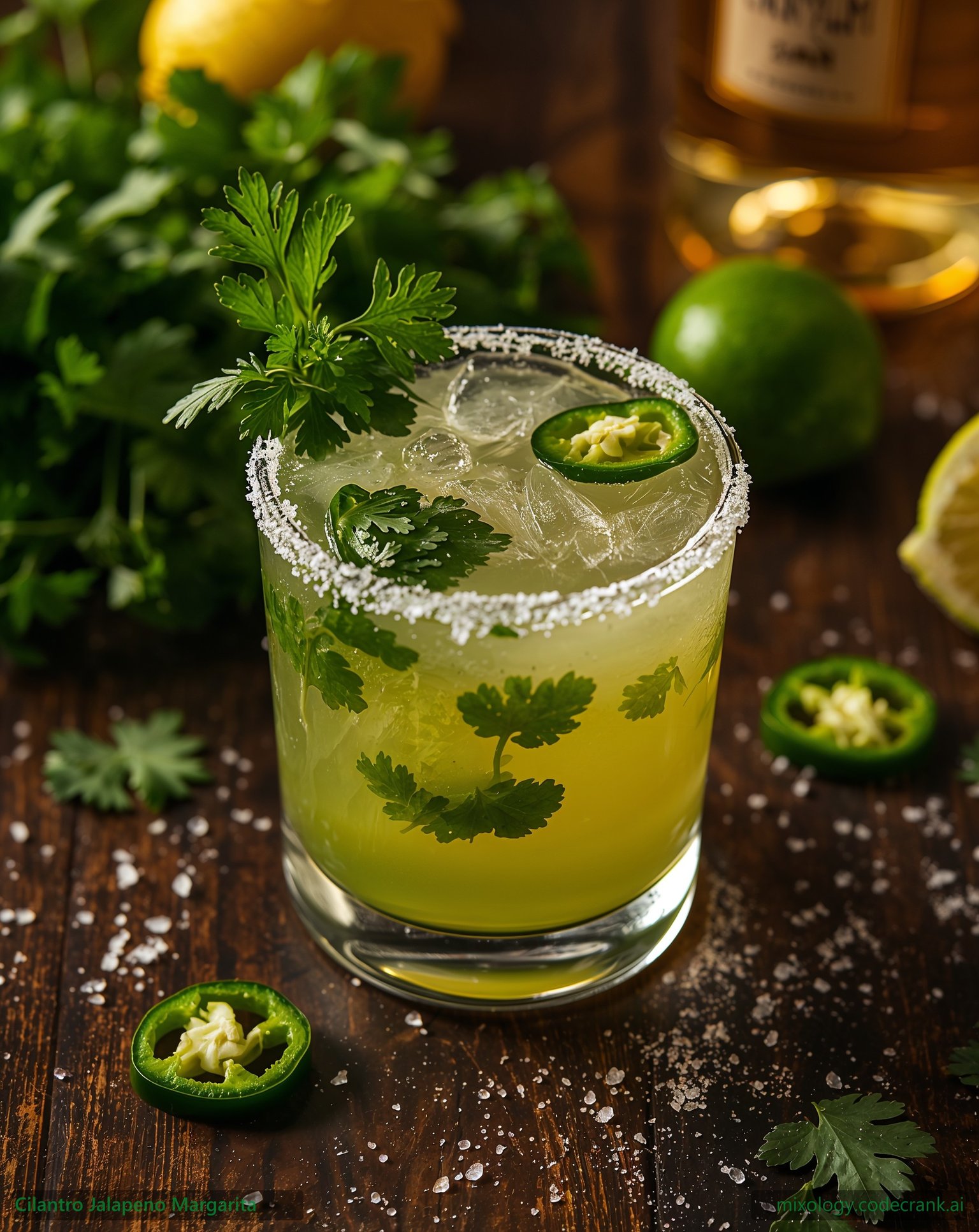 Cilantro Jalapeño Margarita cocktail recipe
