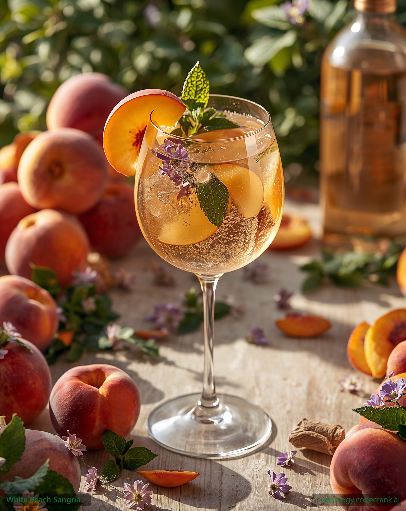 White Peach Sangria cocktail recipe