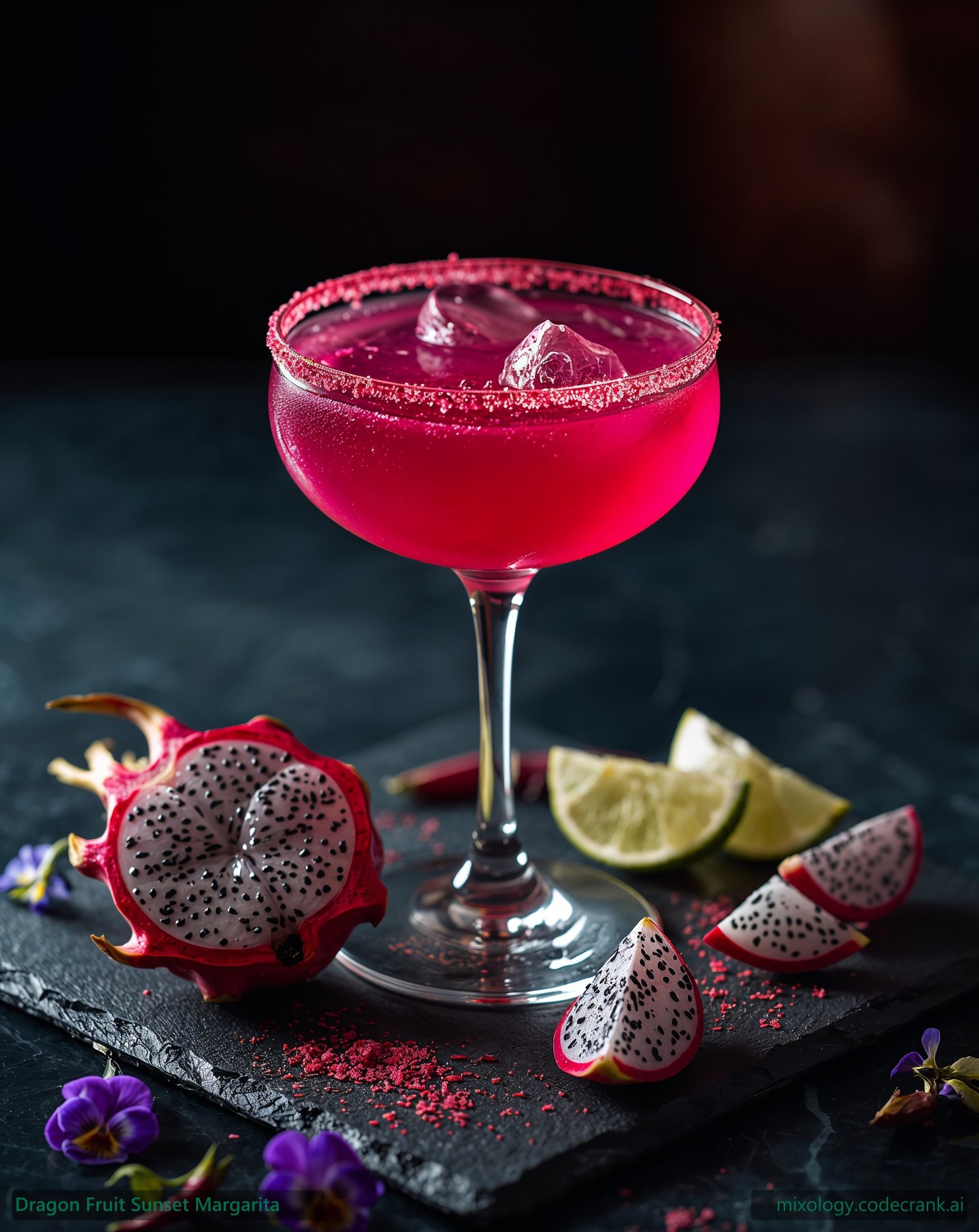 Dragon Fruit Sunset Margarita cocktail recipe