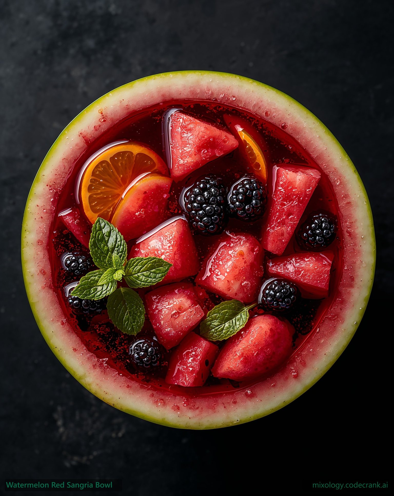 Watermelon Red Sangria Bowl cocktail recipe