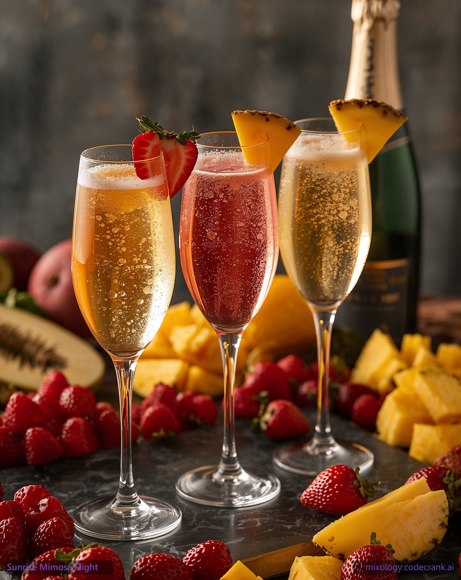 Sunrise Mimosa Flight cocktail recipe